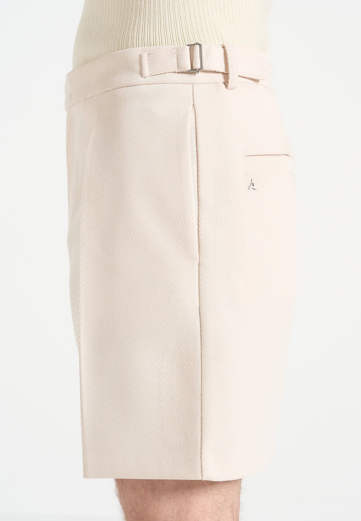 Marin - Twill Pleated Shorts - Cream