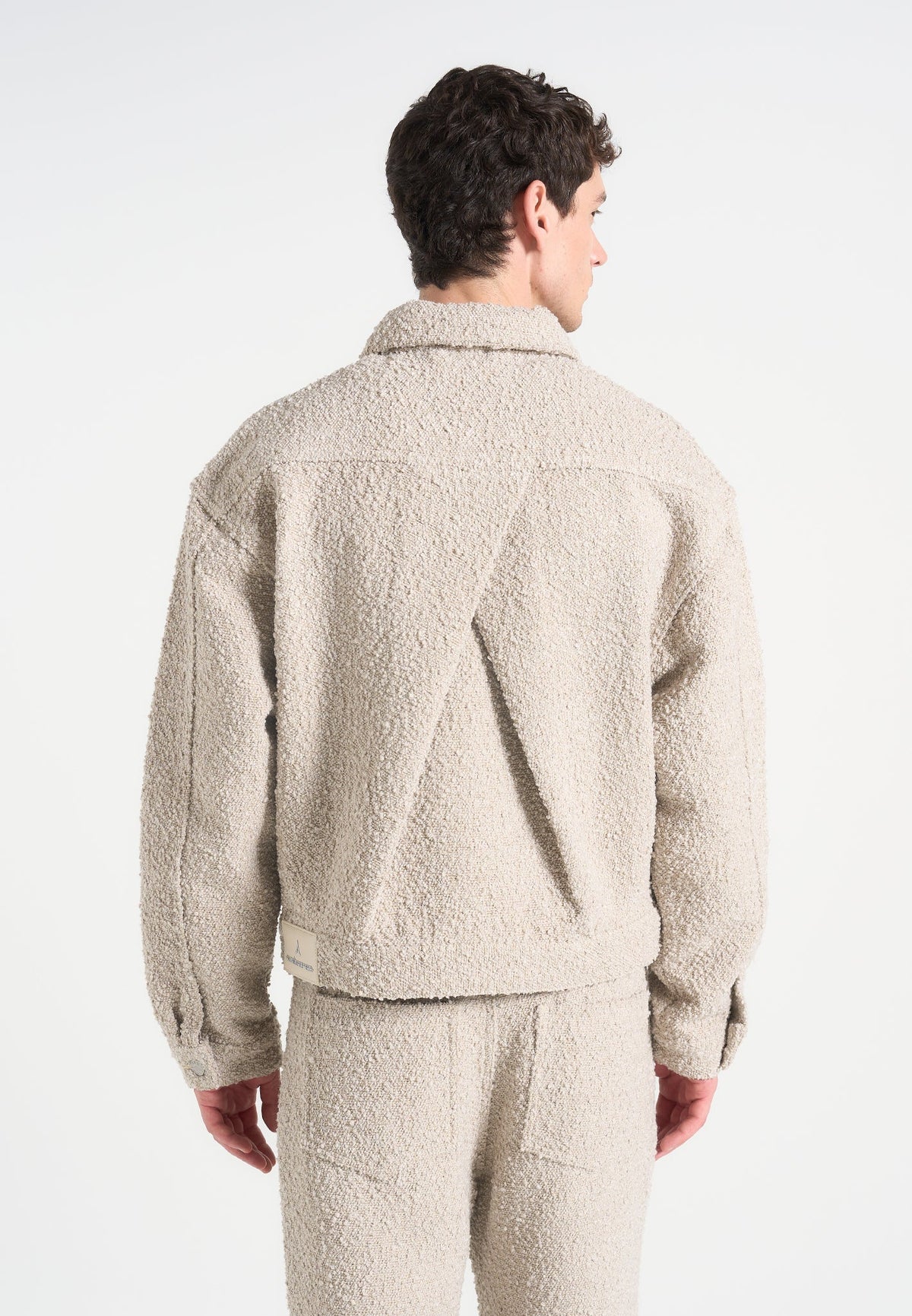 Damien - Boucle Jacket with Back Pleat - Beige