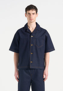 Carl - Boxy Denim Revere Shirt - Indigo