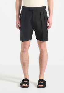 Bertrand - Twin Pleat Tailored Shorts - Black