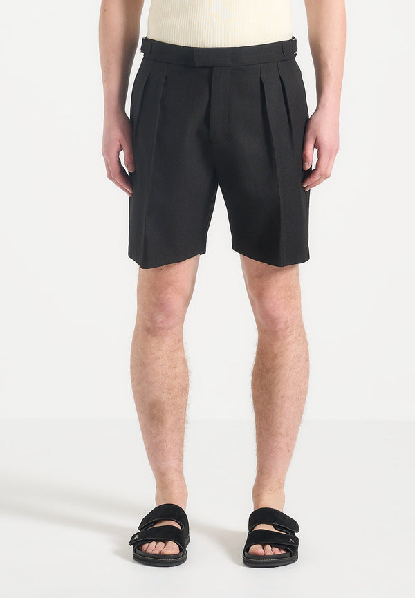 Bertrand - Twin Pleat Tailored Shorts - Black