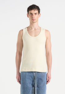 Justin - Ribbed Cotton Vest - Cream