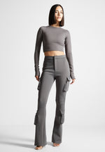 neoprene-cargo-fit-and-flare-leggings-grey