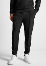 neoprene-tapered-fit-pintuck-joggers-black