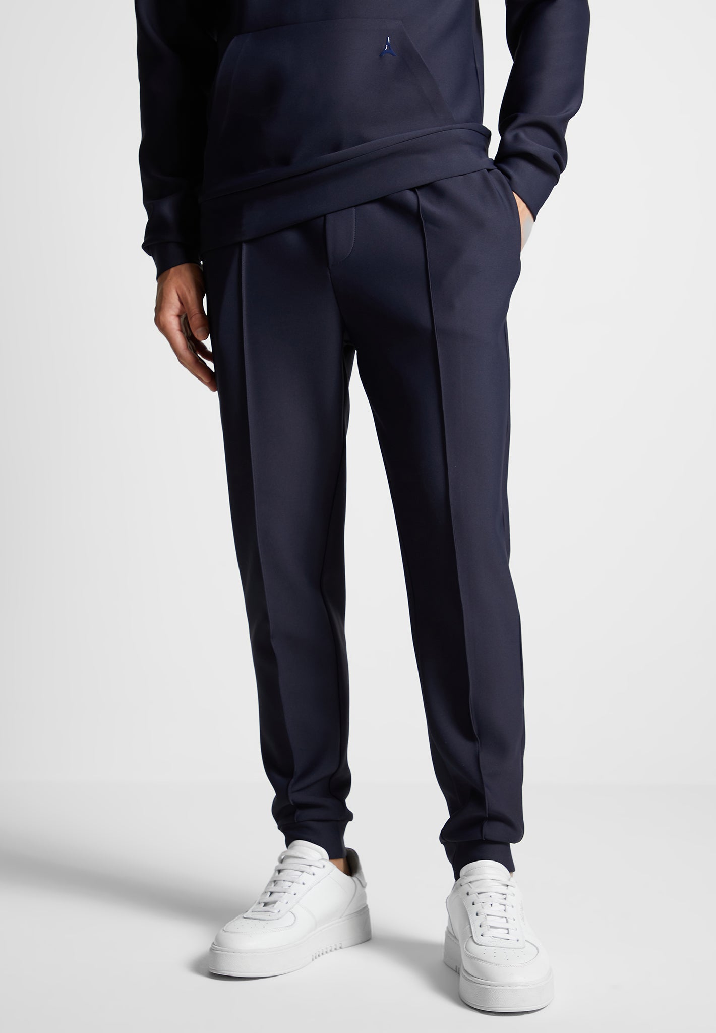 neoprene-tapered-fit-pintuck-joggers-navy