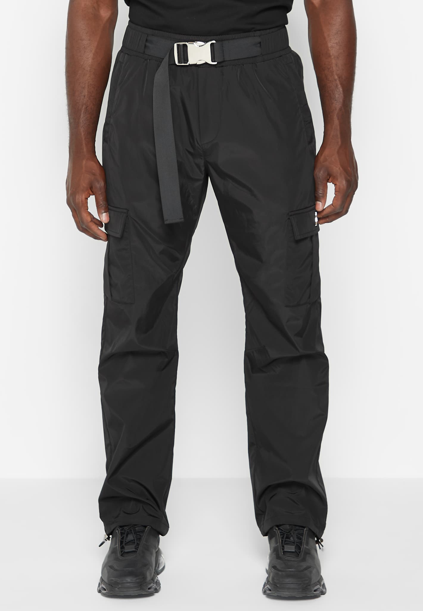 nylon-belted-cargo-pants-black