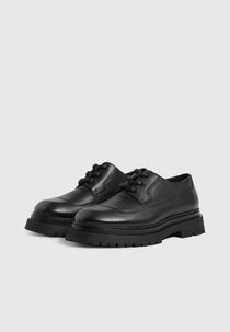 Rennes - Pebbled Leather Derby Shoe - Black