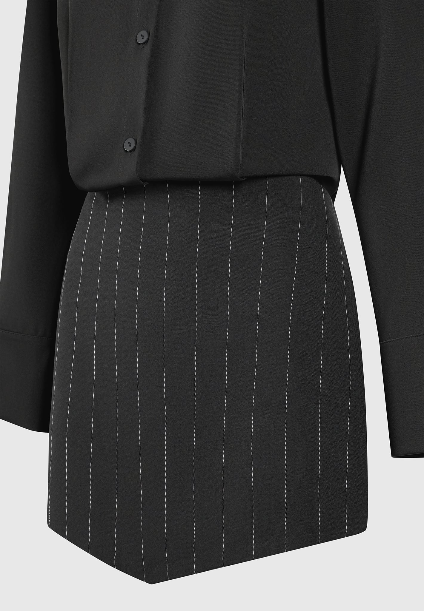 pinstripe-skirt-shirt-dress-black