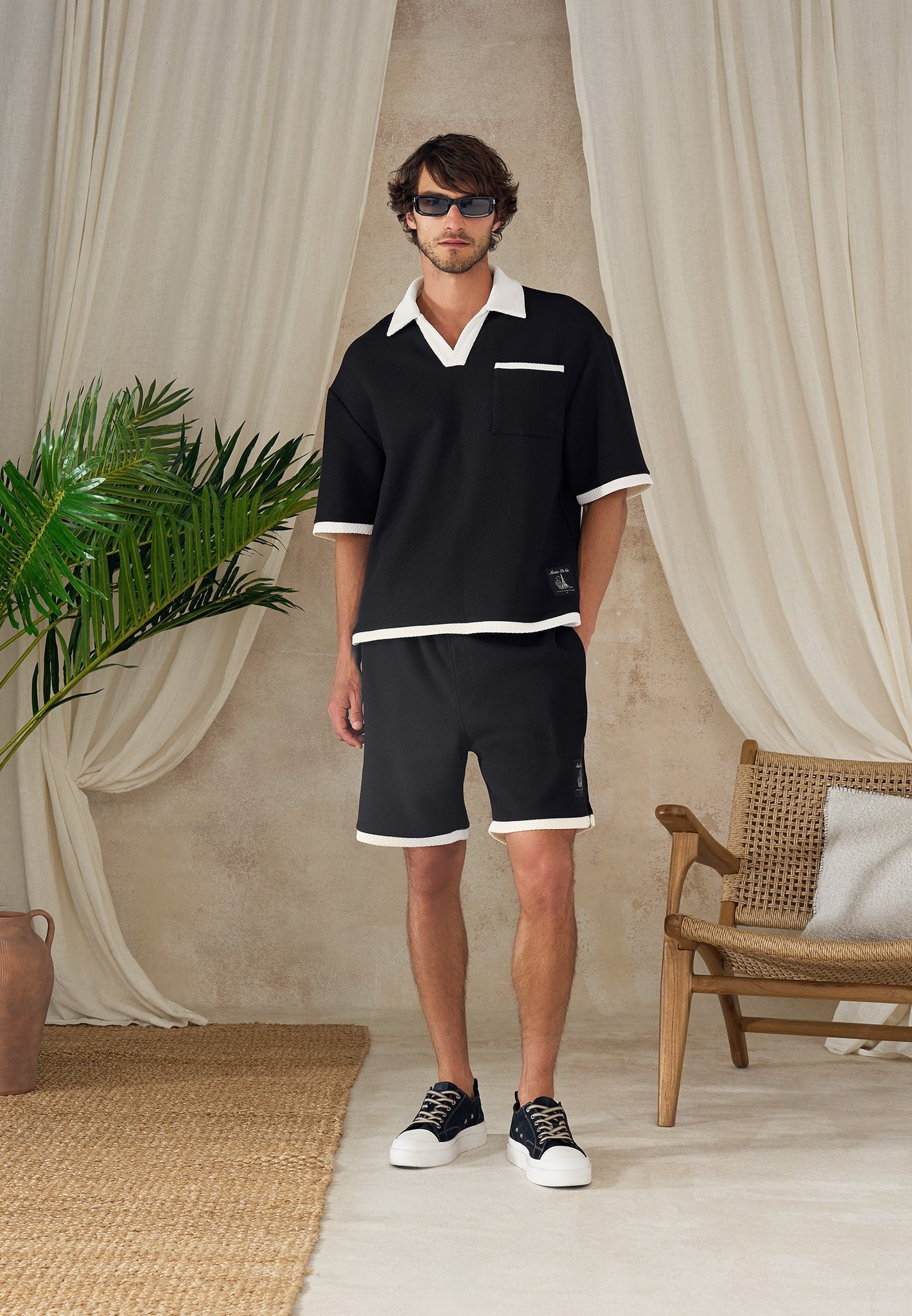 Reuben - Crochet Detail Shorts - Black