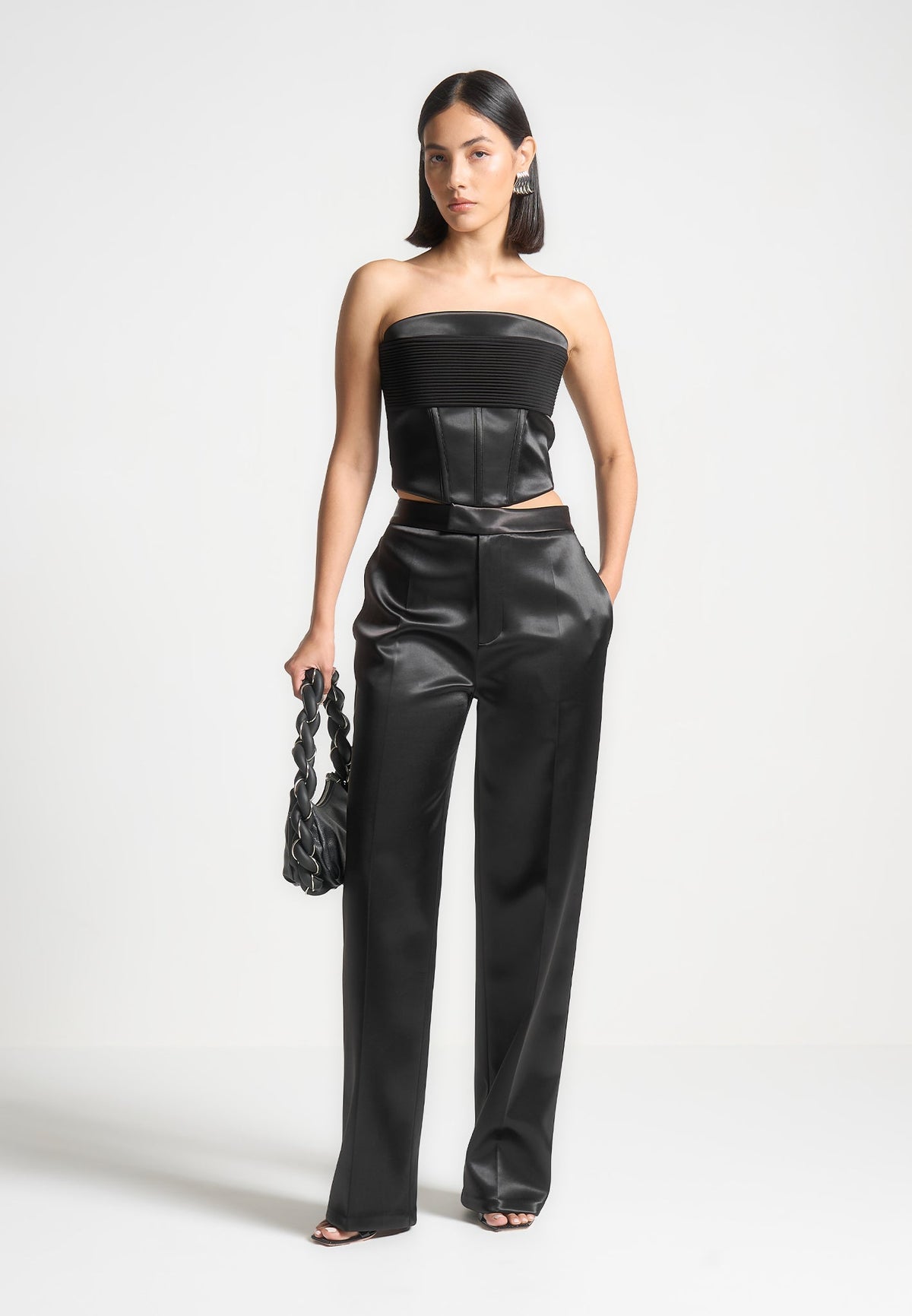 cora-satin-pintuck-bandeau-corset-top-black