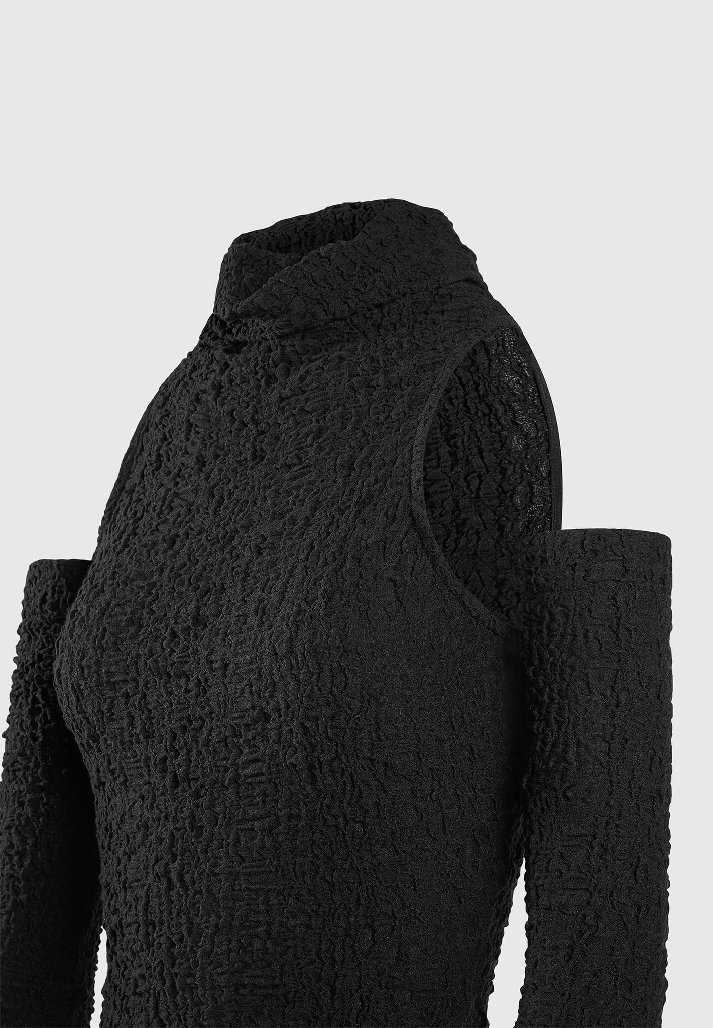 Black Cut Out Turtle Neck Bodysuit, Knitwear