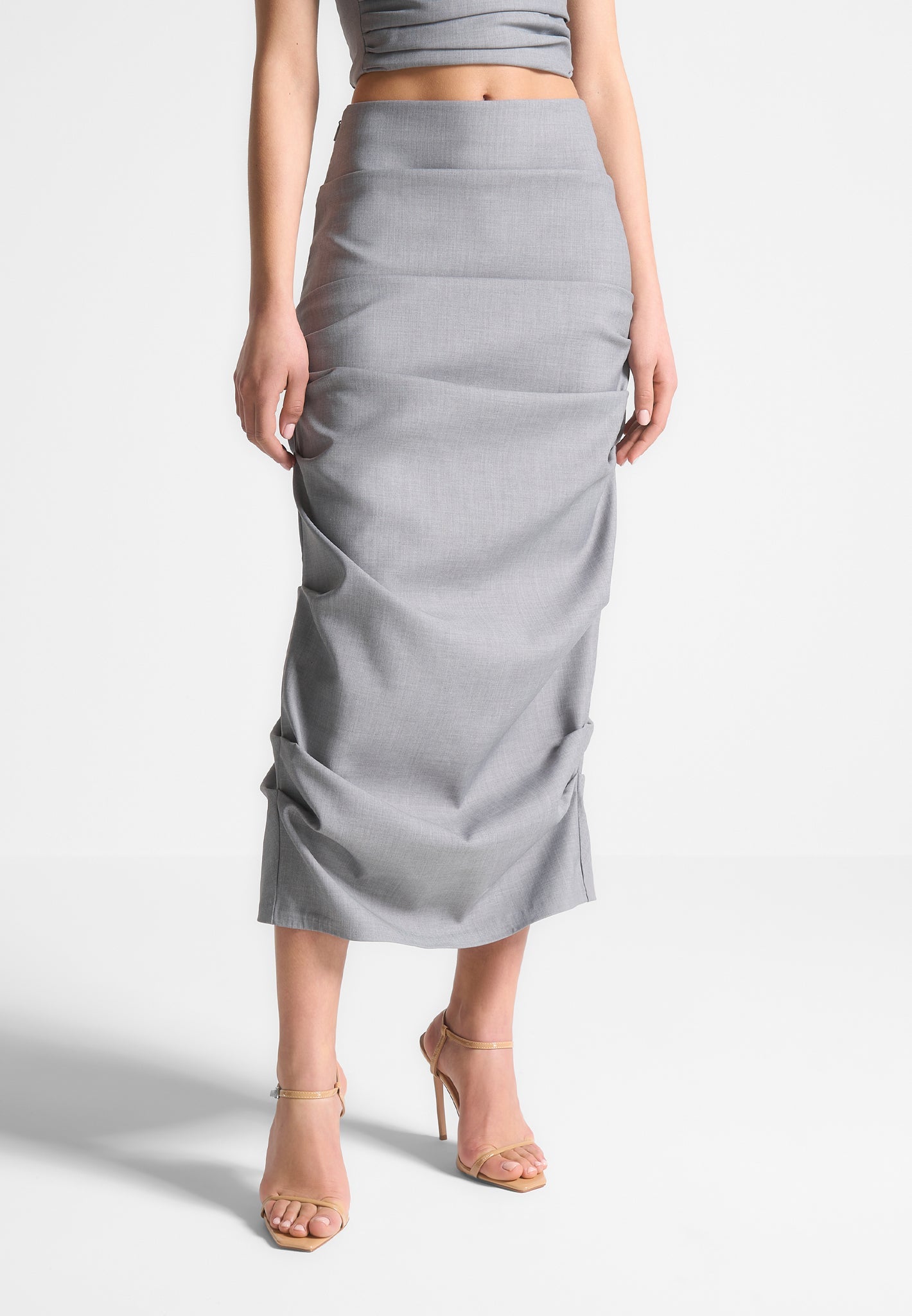 tailored-tacked-midaxi-skirt-grey