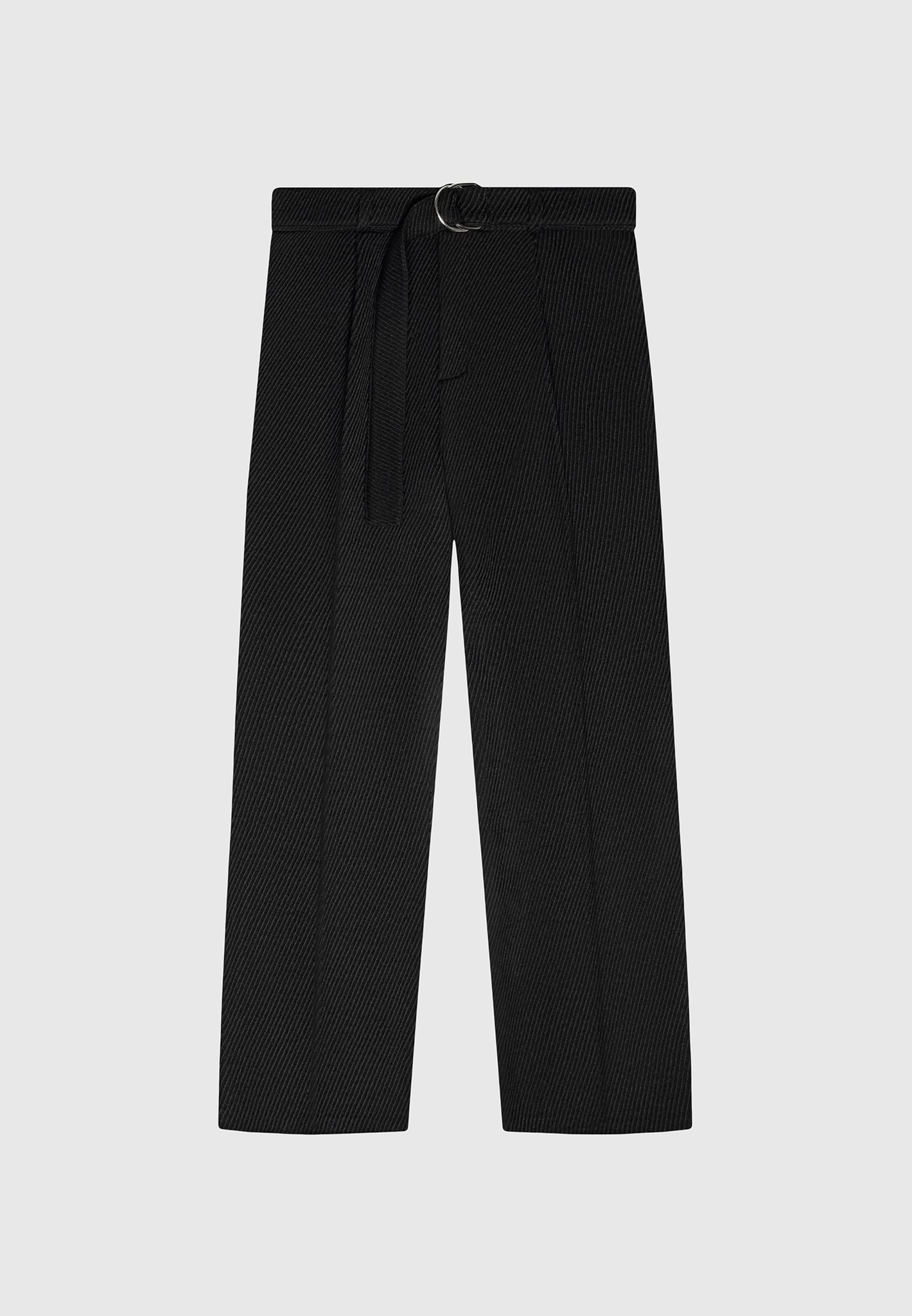 Pantalon à serreaux avec ceinture - noir