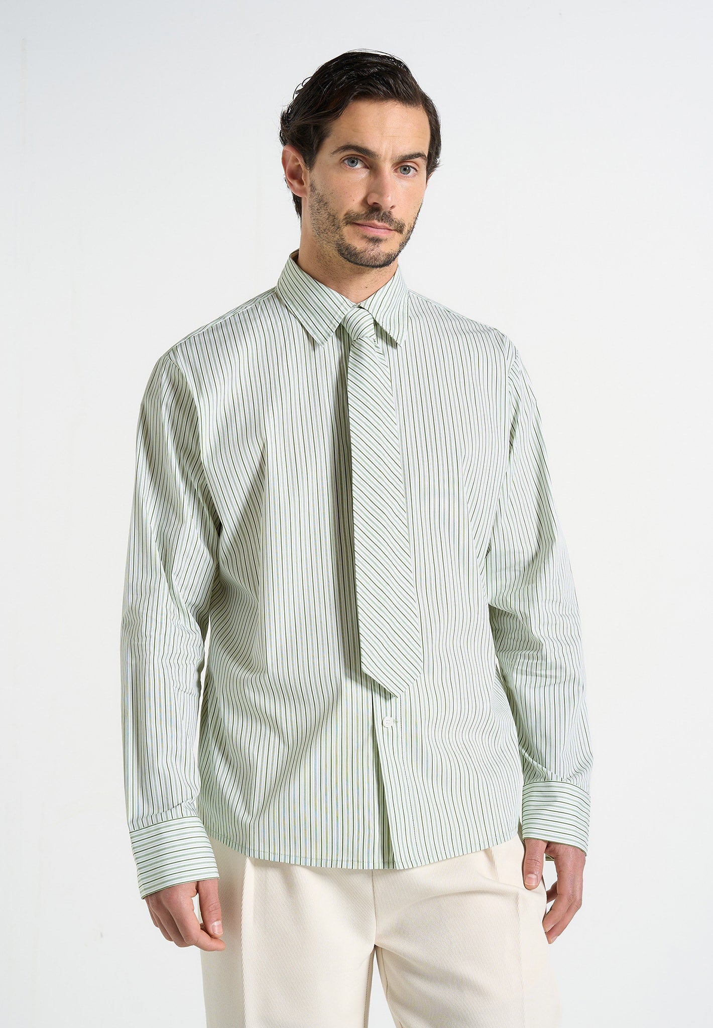 dylan-unisex-pinstripe-long-sleeve-shirt-with-detachable-tie-sage