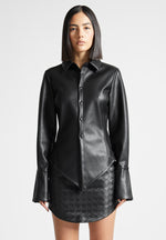 vegan-leather-angled-shirt-black