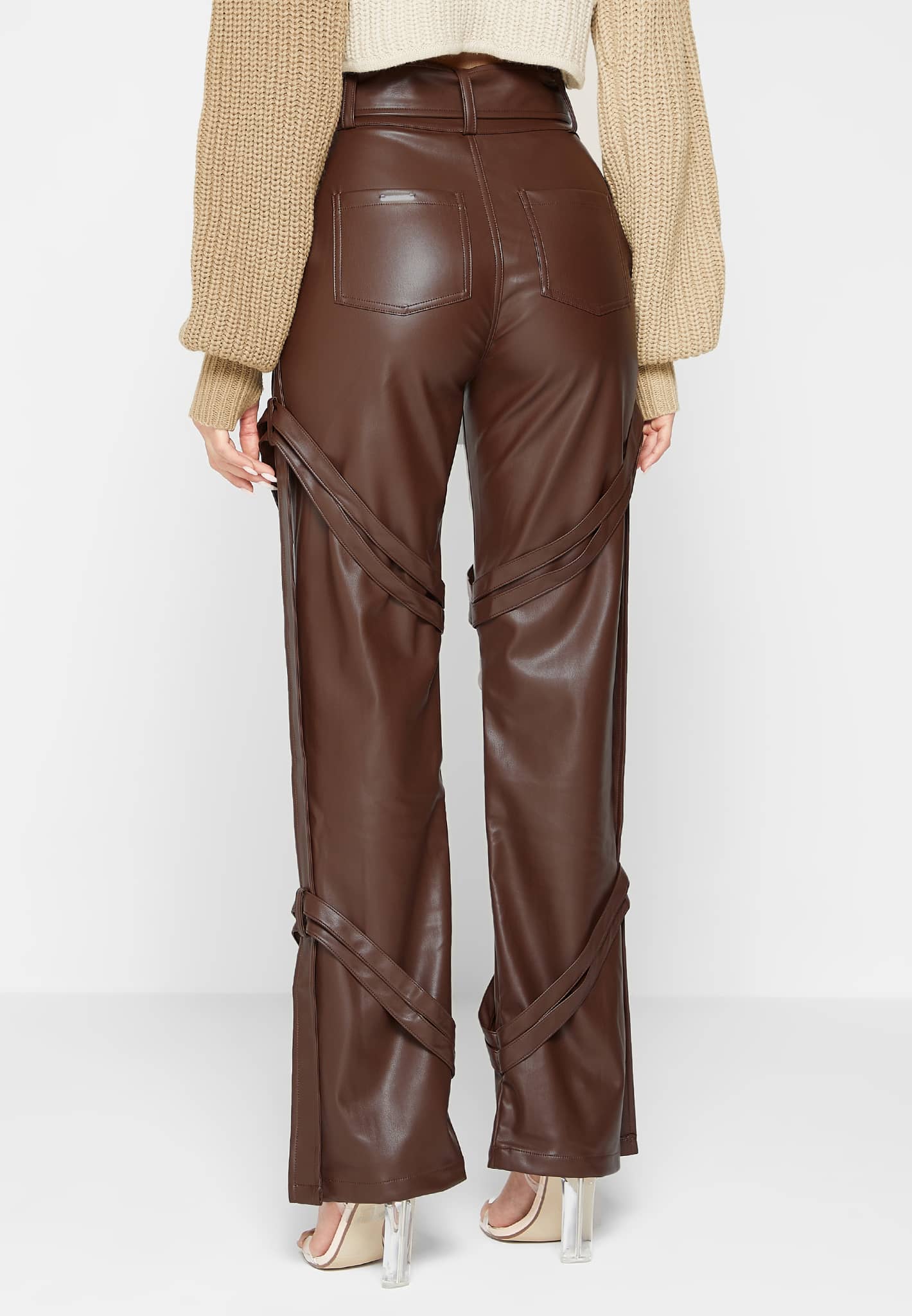 vegan-leather-carpenter-cargo-trousers-brown