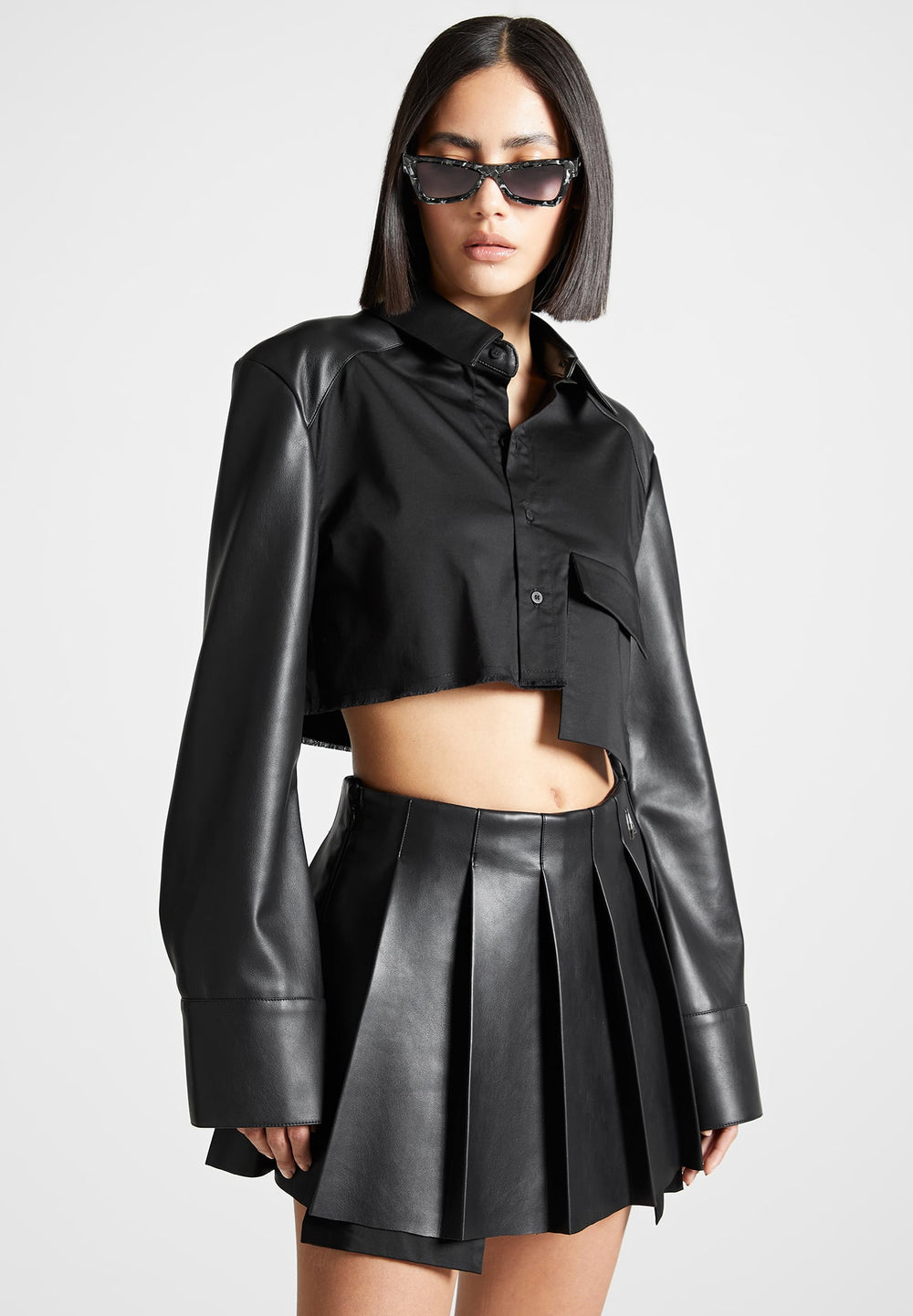 vegan-leather-contrast-cropped-shirt-black