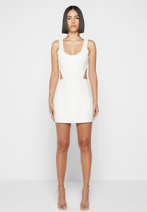 Leather Corset Mini Dress - Off White