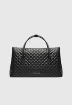 vegan-leather-diamond-quilted-travel-bag-black