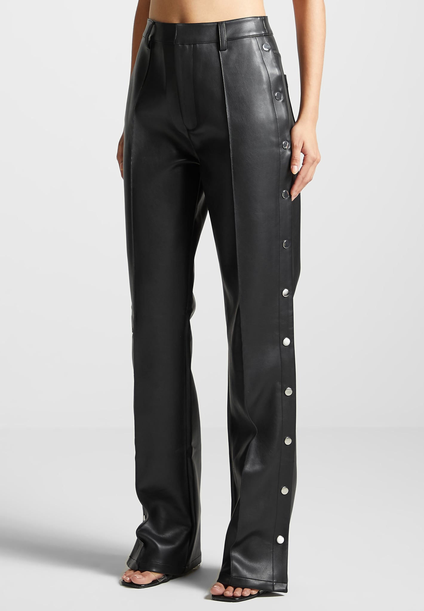 vegan-leather-pintuck-popper-trousers-black