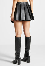 vegan-leather-pleated-skort-black