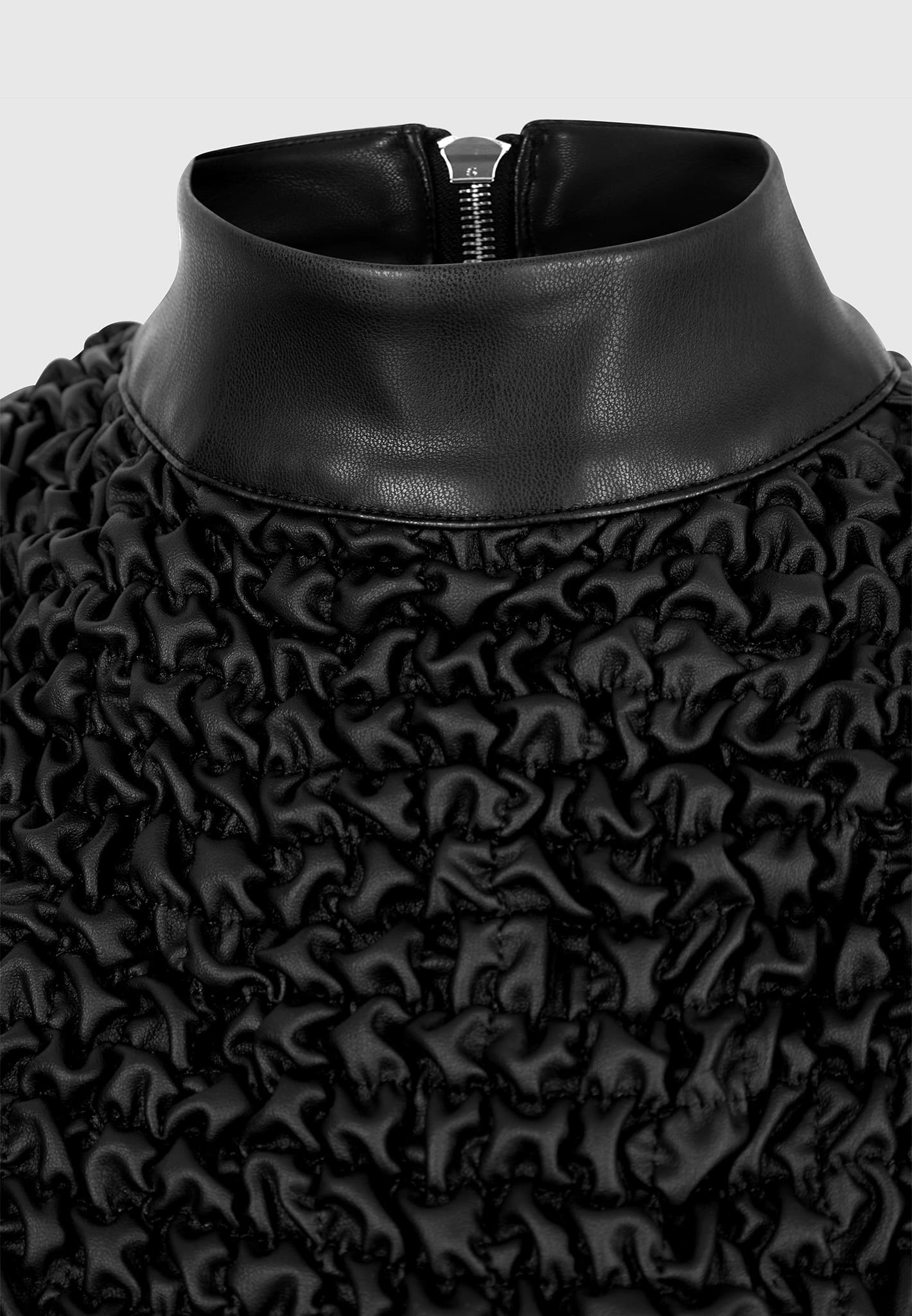 vegan-leather-popcorn-texture-contour-dress-black