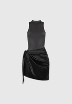 vegan-leather-satin-wrap-bodycon-dress-black