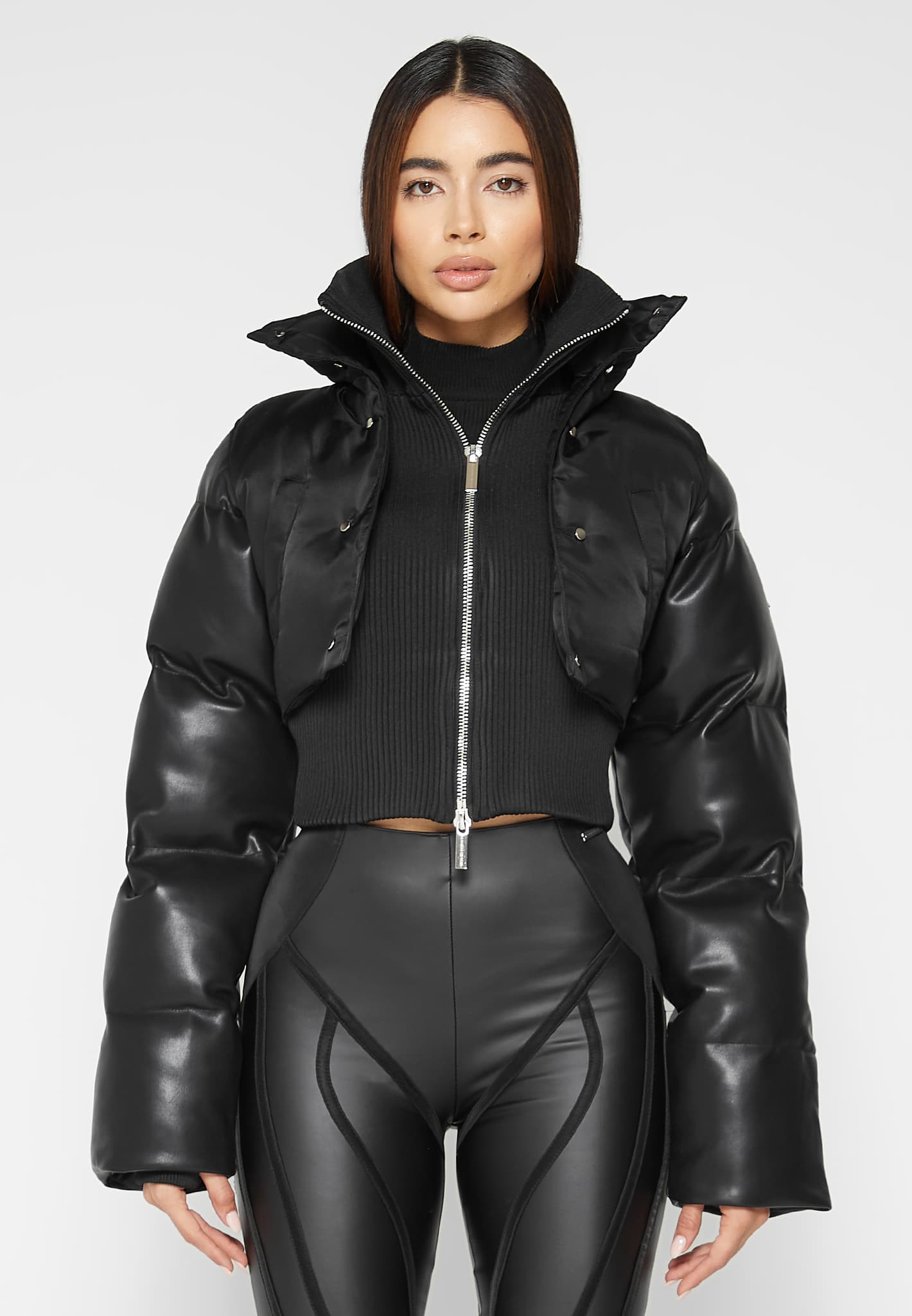 vegan-leather-puffer-sleeve-layered-jacket-black 