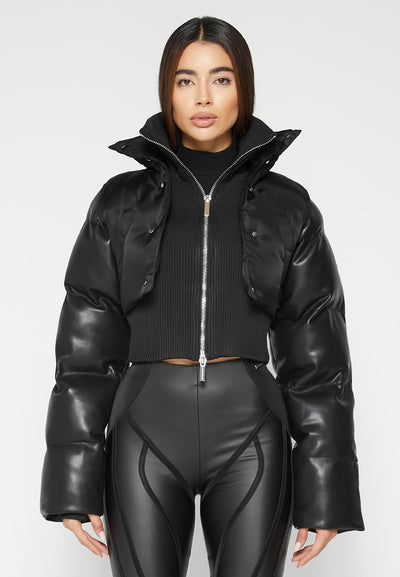 vegan-leather-puffer-sleeve-layered-jacket-black