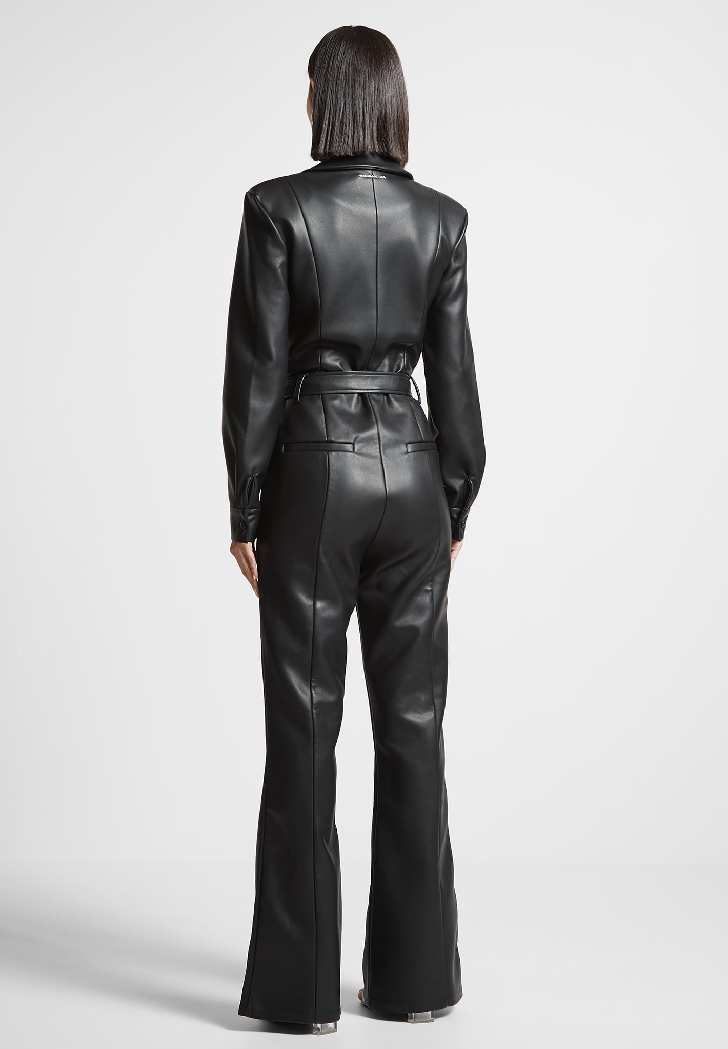 Black Vegan leather jumpsuit