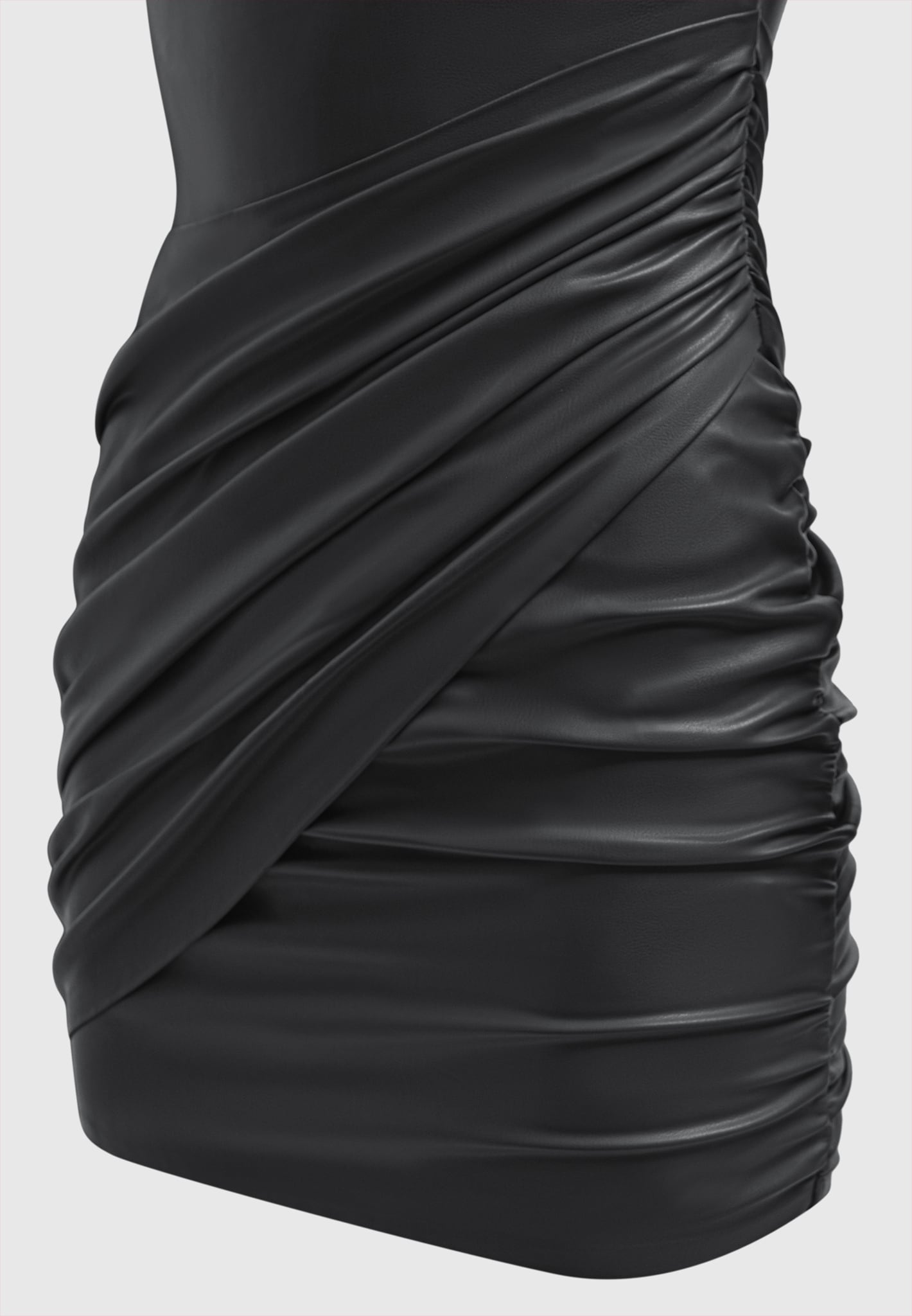Bottega Veneta Ruched Fit & Flare Mini Dress Black Stretch Nylon