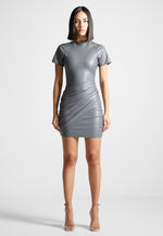 vegan-leather-gathered-dress-grey