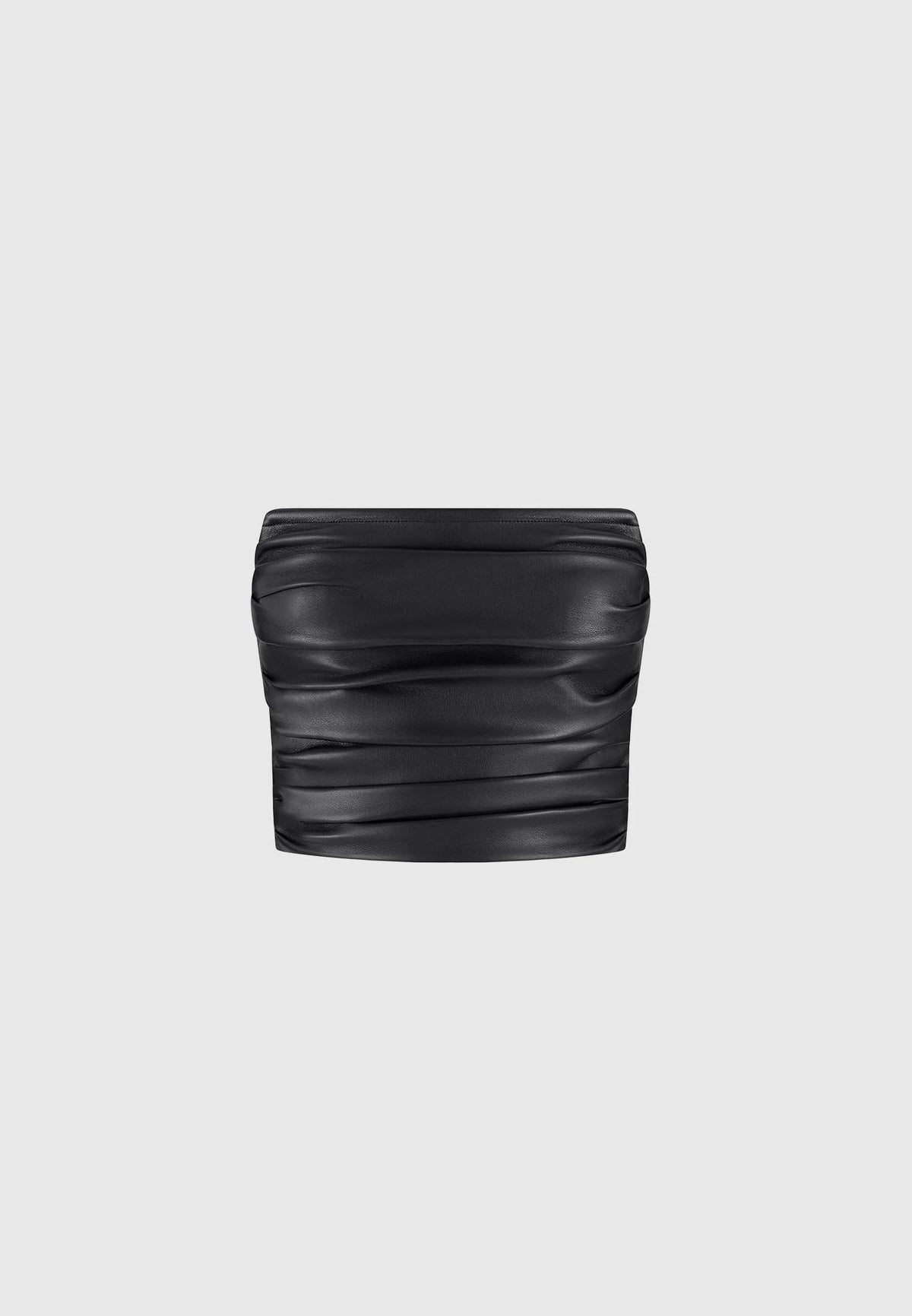 pleated-bandeau-leather-corset-top-black