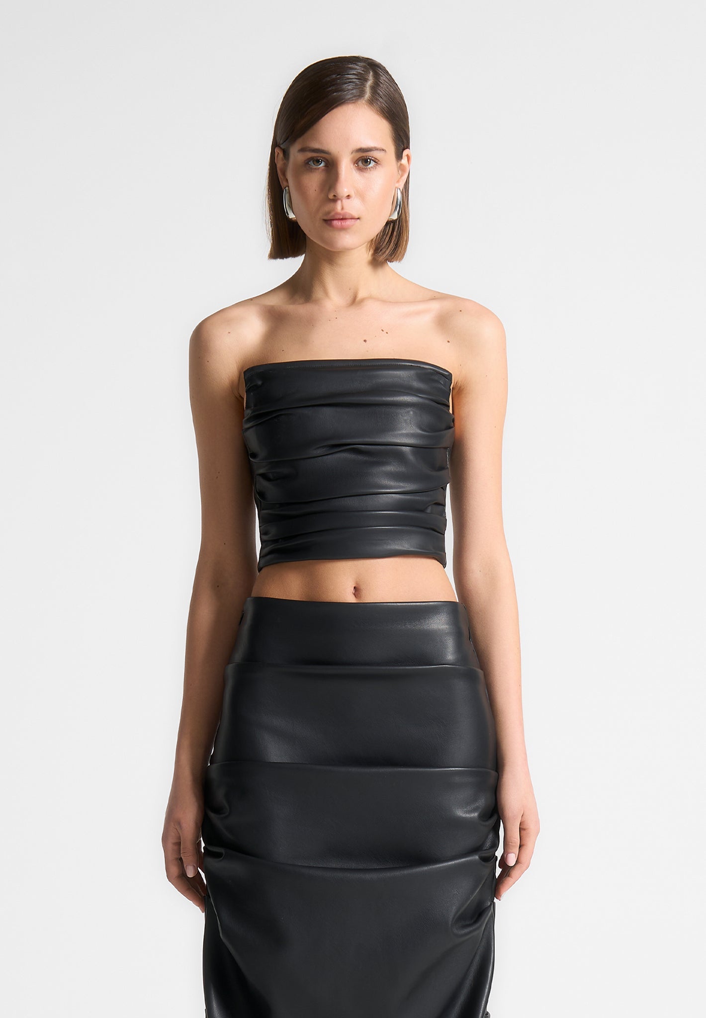 vegan-leather-pleated-bandeau-corset-top-black