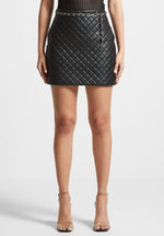 vegan-leather-quilted-mini-skirt-with-chain-black