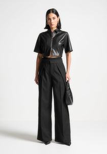 Leather Shirt - Black