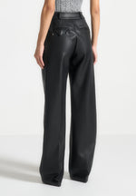 olivia-pebbled-leather-pleated-stacked-trousers-black