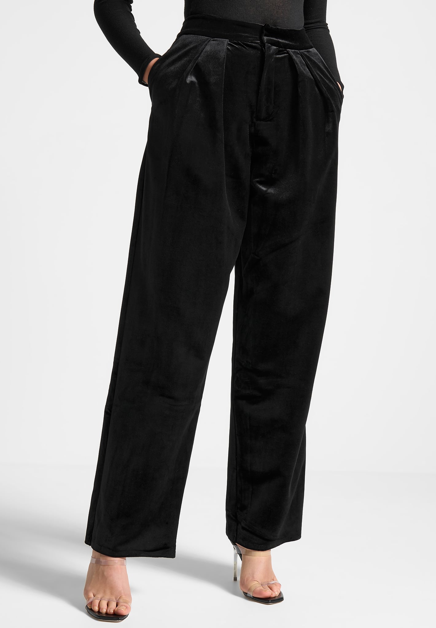 velvet-tailored-pleated-trousers-black