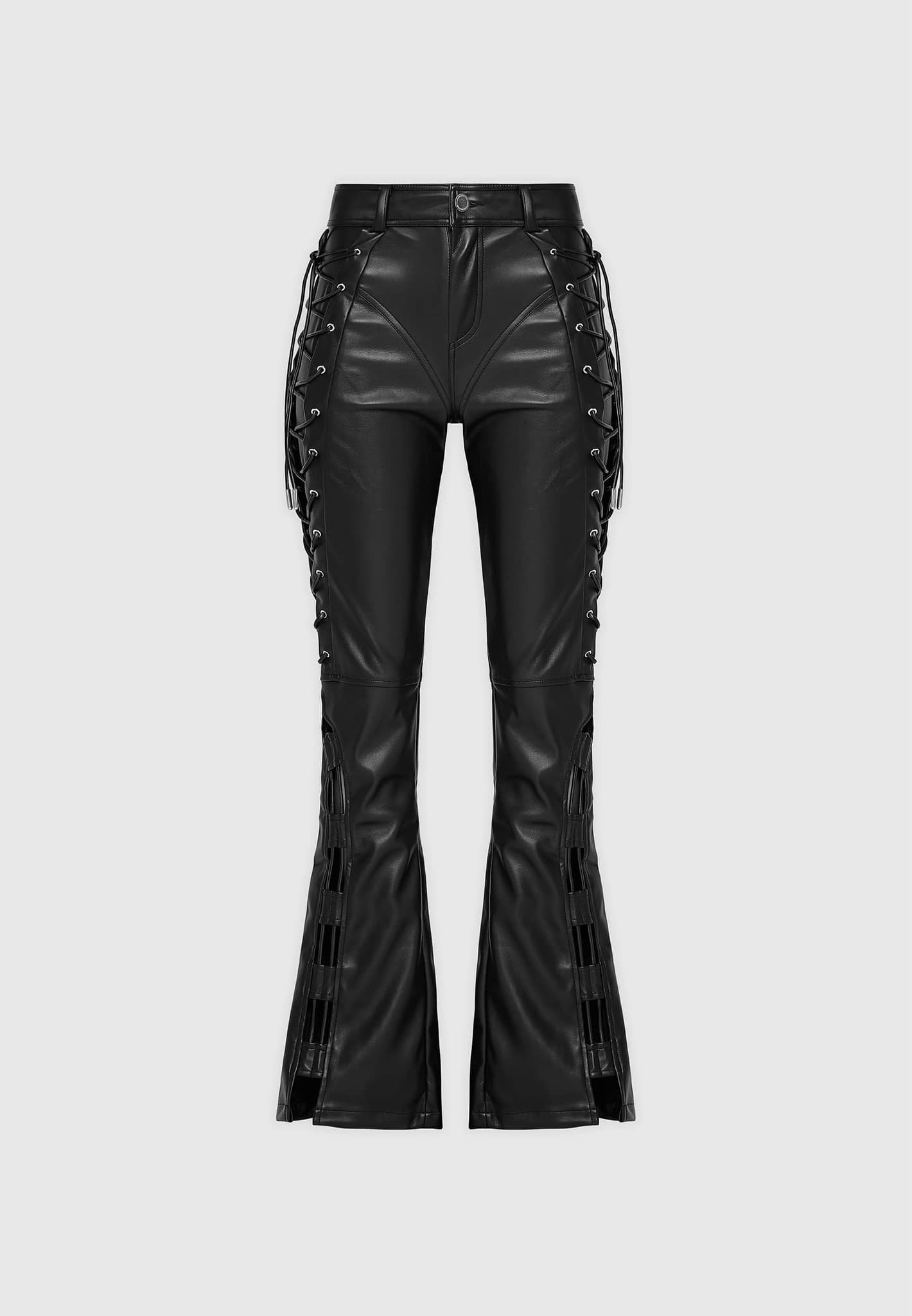 PU Leather Pants With Lacing On The Side – Trivium