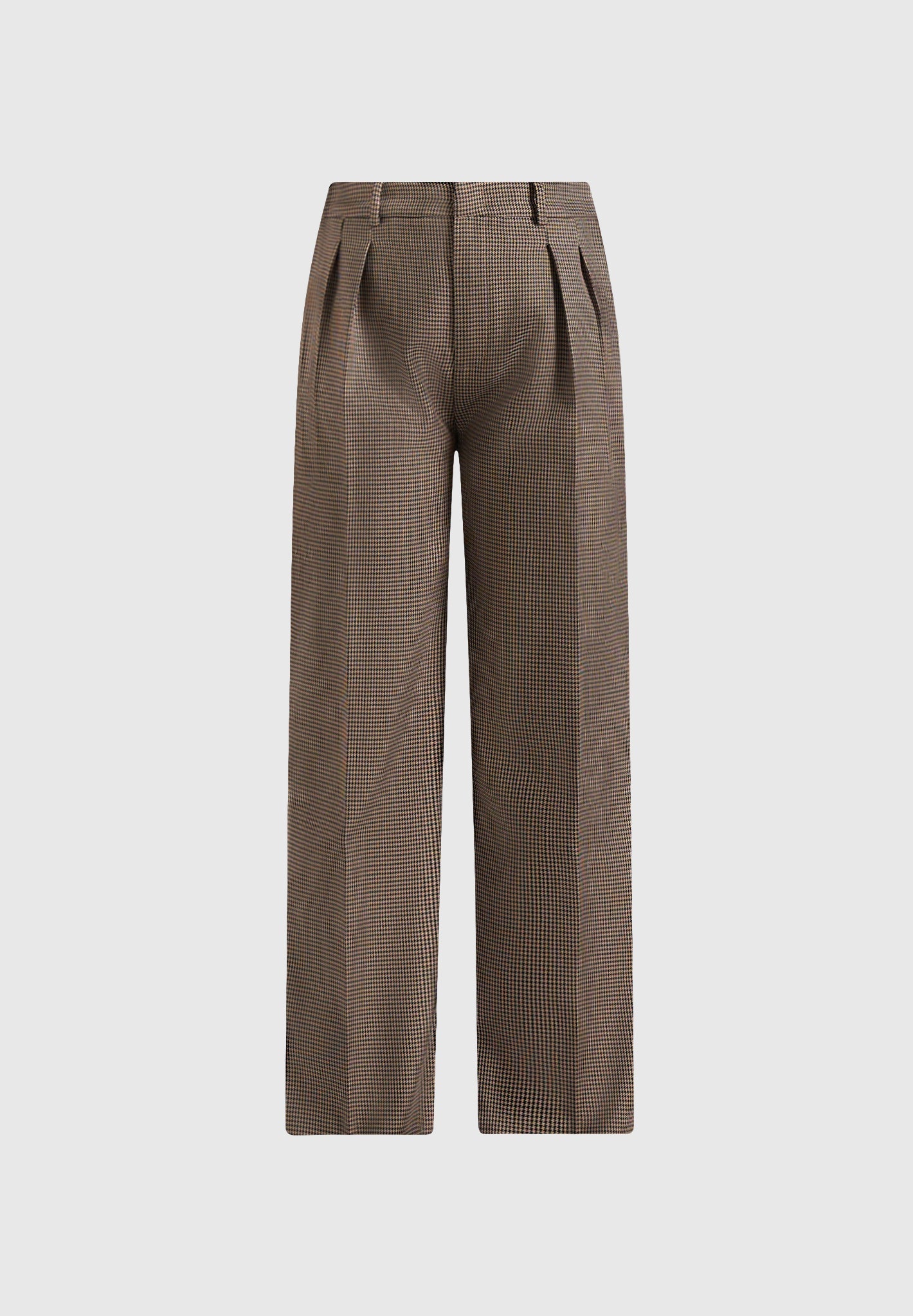 julie-houndstooth-twin-pleat-trousers-brown