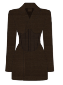 Lacey - Tailored Blazer Dress With Reversible Corset - Brown