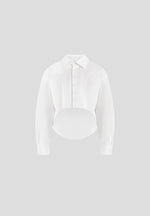 Eleni - Cropped Shirt With Balloon Sleeves - White