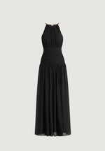 fabienne-metallic-ruched-halter-maxi-dress-black