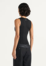 Tess - Corset Seam Tank Top - Black