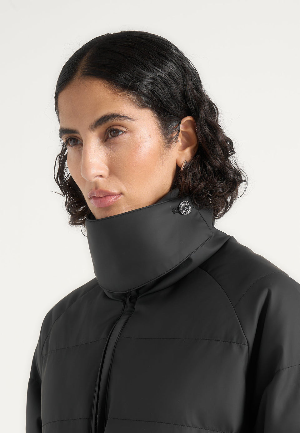 Kaia - Belted Puffer Jacket - Black