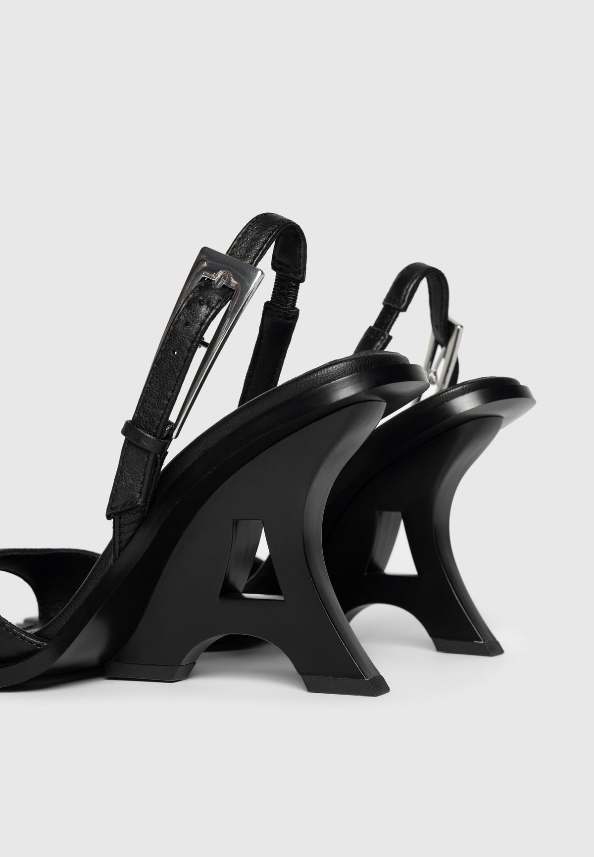 L'Eiffel - Open-Toe Slingback Heels - Black