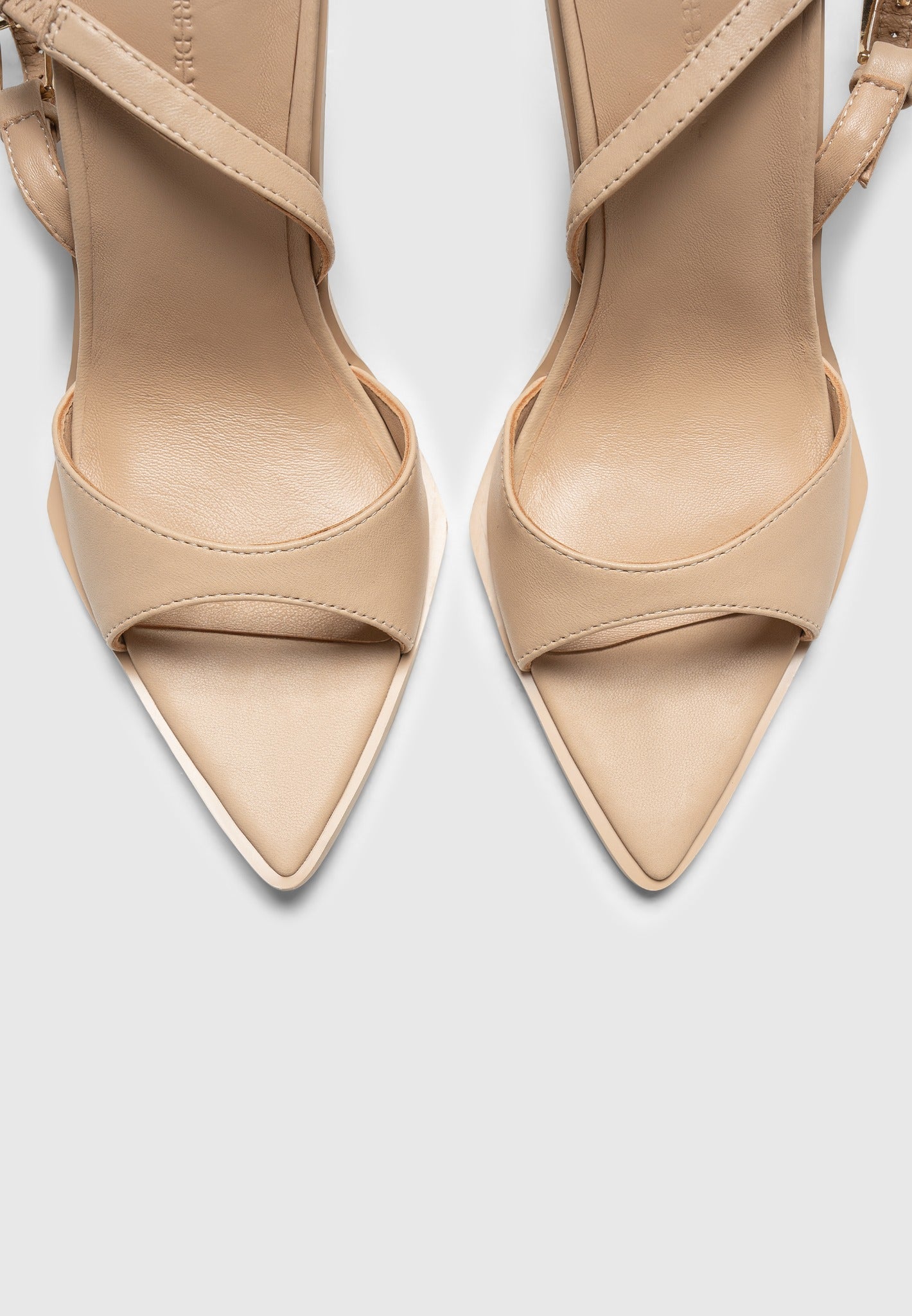 L'Eiffel - Open-Toe Slingback Heels - Nude