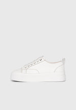 Women's Vienna - Leather Contrast Stitch Sneaker - White