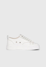 Women's Vienna - Leather Contrast Stitch Sneaker - White