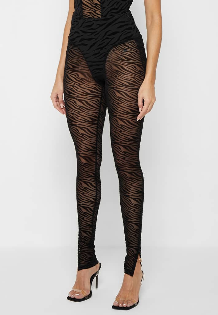 Leopard print mesh on sale leggings